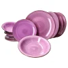 Null MamboCat Uni Violett 12-tlg. Teller Set Geschirr Steingut 23