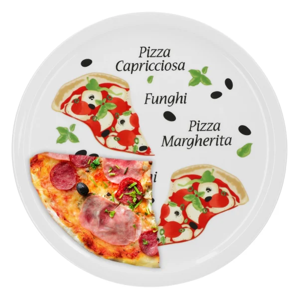 Null 4er Set Pizzateller Margherita Groß – 30,5cm Porzellan Teller Mit Schönem Motiv – Für Pizza / Pasta, Den `großen Hunger` Oder Zum Anrichten Geeignet 7