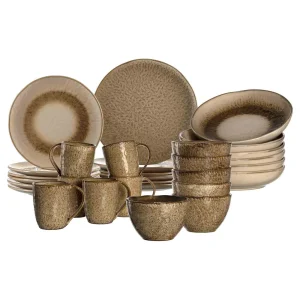 Leonardo MATERA Geschirr Set Gemischt Anthrazit Beige 6-teilig 13