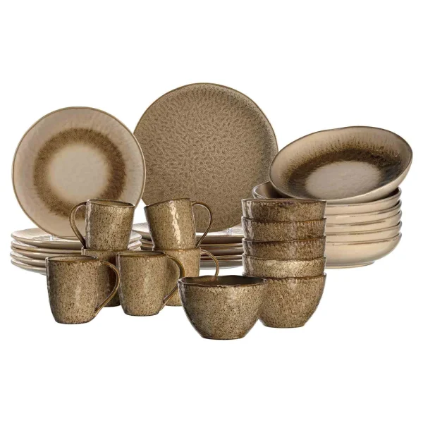 Leonardo MATERA Geschirr Set Anthrazit Beige 6-teilig 6