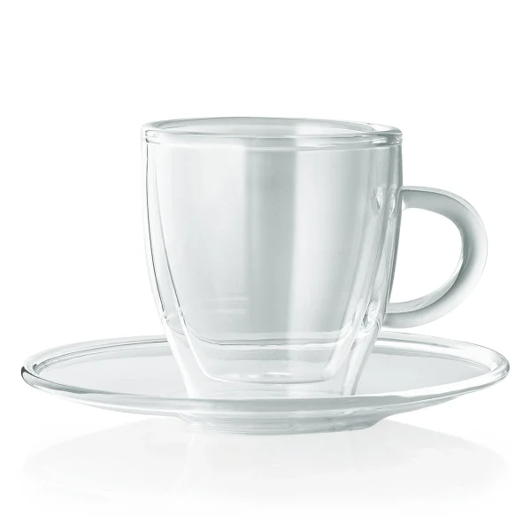 Was-germany WAS Germany – Espresso Obertasse Mit Untertasse Enjoy Set 12-teilig, 0,08 Ltr., Ø 6 Cm, Borosilikatglas (1774008) 1