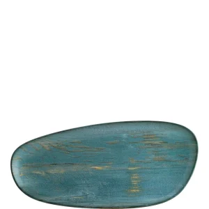 2x Servierplatten Speiseteller Porzellan Geschirr Oval Türkis Blau Braun Bonna Madera Mint Moove 31×24 Cm 11