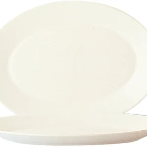 Null 15 X Tivoli Uni Platte Oval 23cm * – Weiß – Saturnia 15