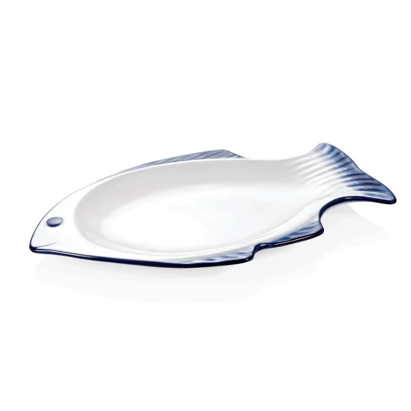 Was-germany WAS Germany – Fischteller Set 3-teilig Mit Blauem Rand, 42 X 25 Cm, Porzellan (4908420) 1