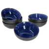 Null 6er Set Schalen Reactive Glaze Navy Blue- Athens 25