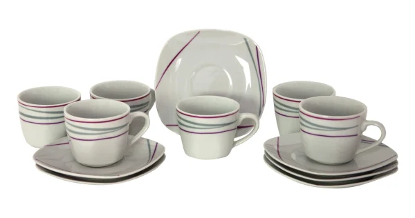 Null 6er Set Kaffeetasse 18cl Mit Kaffeeuntertasse 14,5cm Atrium 3