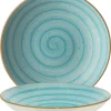 Bonna Premium Porcelain AAQBLM23CK Aura Aqua Plate Teller Tief, Supenteller, 23cm, 1 Liter, Porzellan, Türkis, 1 Stück 25