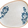 6x Speiseteller Flacher Teller Oval Tafelgeschirr Porzellan Weiß Blau Braun Bonna Viento Vago 33cm Mediterran Kantenschutz 23