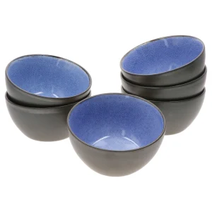 Null 6er Set Schalen Reactive Glaze Navy Blue- Athens 15