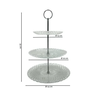 Null Etagere 3 Ebenen Ø24xH35cm Metall/Glas 21