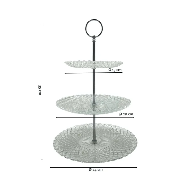 Null Etagere 3 Ebenen Ø24xH35cm Metall/Glas 8