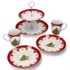 Null 5tlg Set Weihnachtszauber Frühstücks-Set – 1x Etagere, 2x Kaffeebecher 37cl & 2x Gebäckteller 20 Cm 23