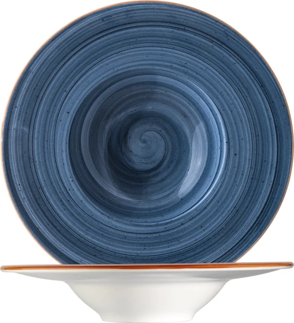 Bonna Premium Porcelain ADKBLM28CK Aura Dusk Plate Teller Tief, Supenteller, 28cm, 1.7 Liter, Porzellan, Blau, 1 Stück 3