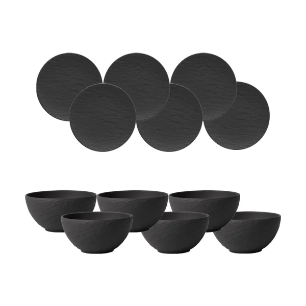 Villeroy & Boch Manufacture Rock Bowl Set 12-teilig Schwarz 1