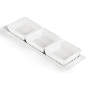 Gastronoble Olympia Whiteware Ovale Geteilte Gratinschalen Weiß 29 X 16cm 15