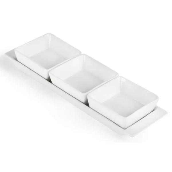 Gastronoble Olympia Whiteware Ovale Geteilte Gratinschalen Weiß 29 X 16cm 5