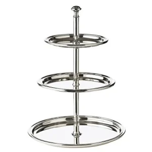 Null Snackständer/Etagere 3stöckig Mit 3 Glasschalen H 29 Cm Ø 11cm Versilbert Anlaufgeschützt 13