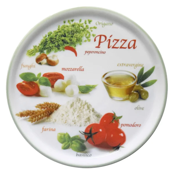 Null 6er Set Pizzateller Napoli Pizzafoods Grün + Rot 33cm – 04018#ZP1 + 04018#ZP2 6