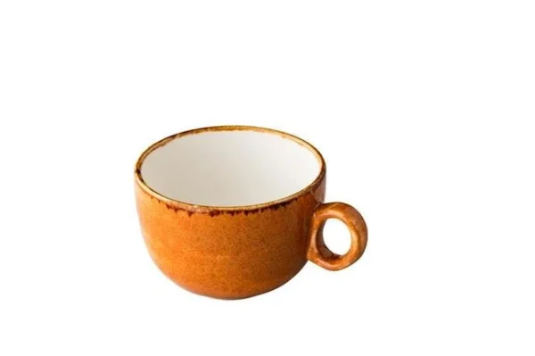 Null Kaffeetasse Jersey Stapelbar In Orange 160ml, Ohne Untertasse (6 Stück) Von CHEFGASTRO 1