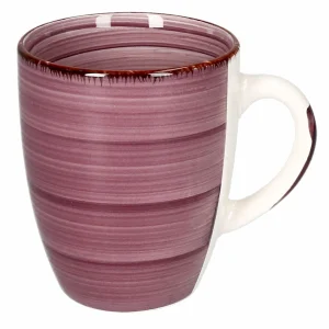 Null 6er Set Kaffeebecher Palazzo 33cl – Kaffeetasse Aus Weißem Porzellan Mit Dekor-Kreisen In Grau Und Dunkelrot 21