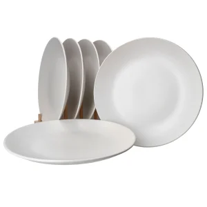 Null 6er Set Essteller Flach 27cm White Biata Steingut 11