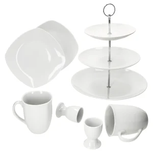 Null 5tlg Set Weihnachtszauber Frühstücks-Set – 1x Etagere, 2x Kaffeebecher 37cl & 2x Gebäckteller 20 Cm 11