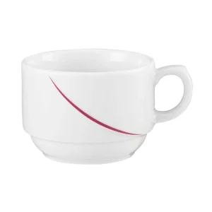 Esmeyer 6 X Seltmann Obere Zur Milchkaffeetasse, Form: Laguna, Dekor: 34622 Bordeaux Flanken 11