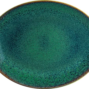 2x Servierplatten Speiseteller Porzellan Geschirr Oval Türkis Blau Braun Bonna Madera Mint Moove 31×24 Cm 15