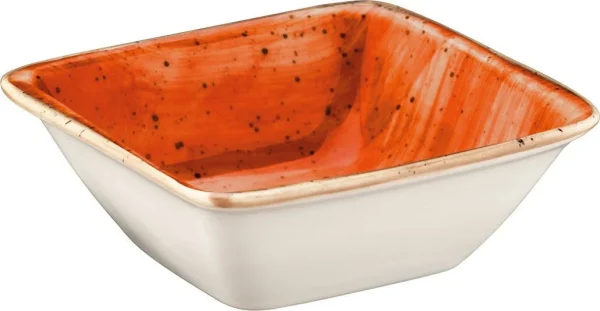 6x Dipschalen Snackteller Schälchen Orange Creme Geschirr Porzellan Quadratisch Bonna Aura Terracotta Moove 8×8,5cm , 9cl 1