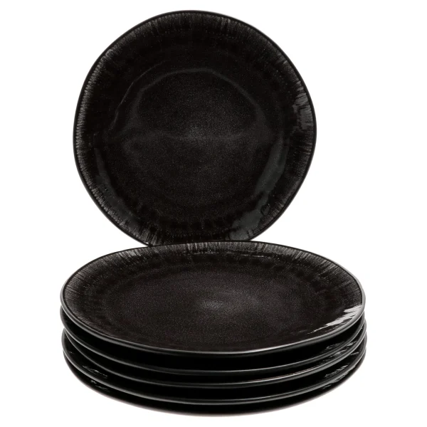 Null 6er Set Speiseteller Zakynthos Reactive Glaze Schwarz – 24327312 1