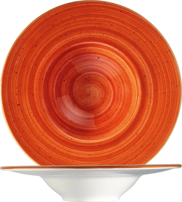 Bonna Premium Porcelain ATCBLM28CK Aura Terracotta Plate Teller Tief, Supenteller, 28cm, 1.7 Liter, Porzellan, Terrakotta, 1 Stück 3