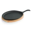 Was-germany WAS Germany – Servierpfanne Cast Iron 35, Mit Holzuntersetzer, 25 X 18,5 X 2 Cm, Gusseisen/Holz (3522240) 25