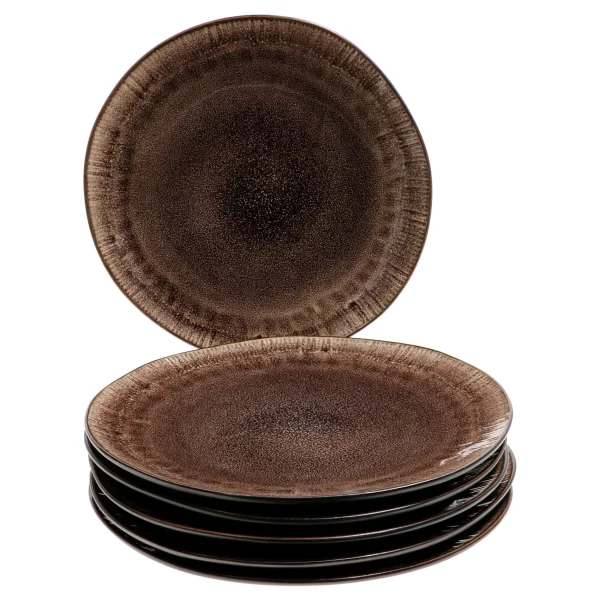 Null 6er Set Speiseteller Zakynthos Reactive Glaze Schwarz – 24327312 4