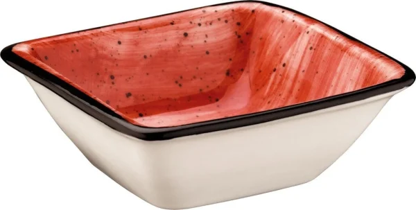 6x Dipschalen Snackteller Schälchen Orange Creme Geschirr Porzellan Quadratisch Bonna Aura Terracotta Moove 8×8,5cm , 9cl 5