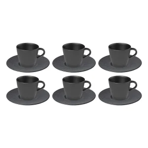 Villeroy & Boch Manufacture Rock Kaffeeservice Schwarz 12-teilig 15