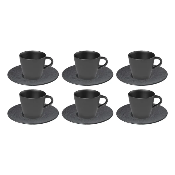 Villeroy & Boch Manufacture Rock Kaffeeservice Schwarz 12-teilig 5